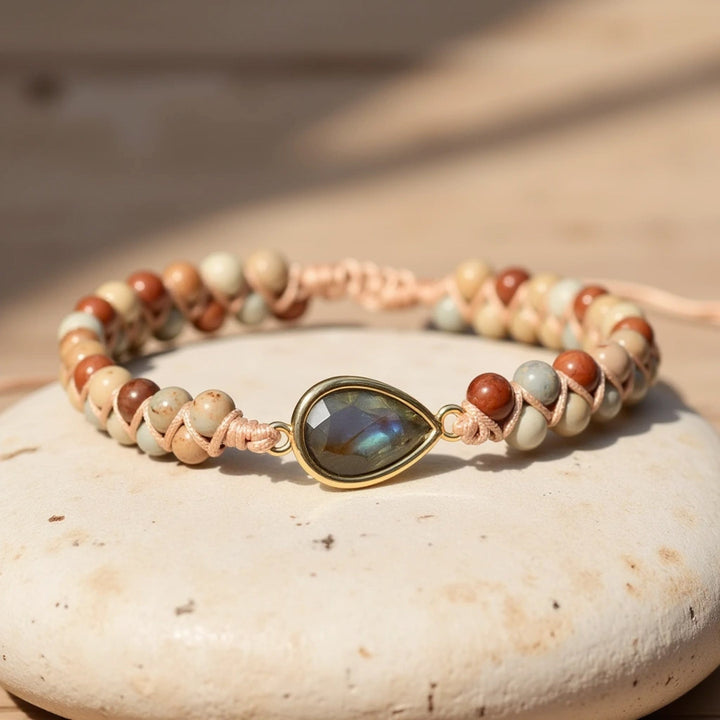 "Audacity" Braided Bracelet in Jasper & Labradorite