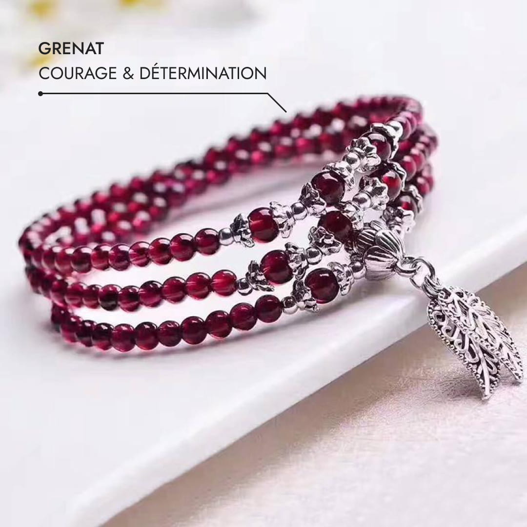 "Abundance" Multi-Wrap Bracelet in Garnet