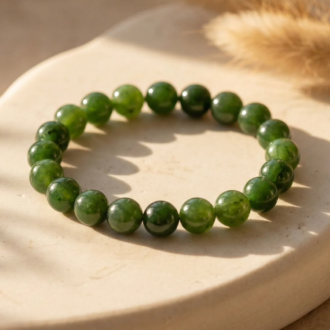 "Dhara" Bracelet in Nephrite Jade