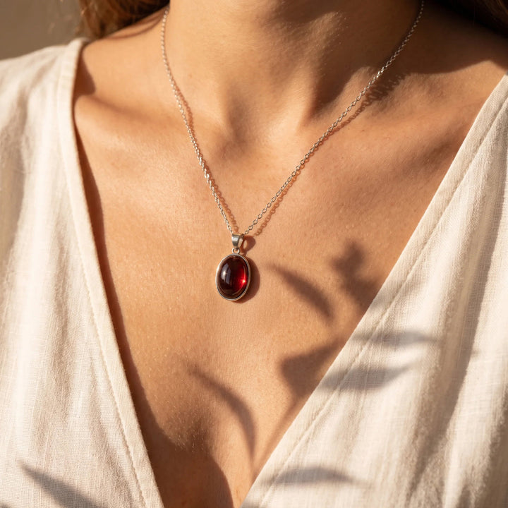 Garnet Heart Pendant