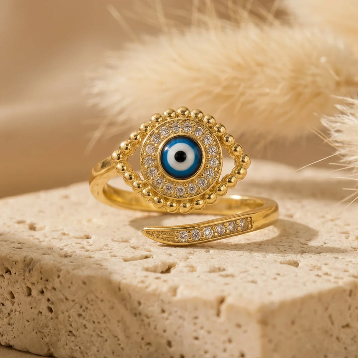 Adjustable Blue Eye Lucky Ring