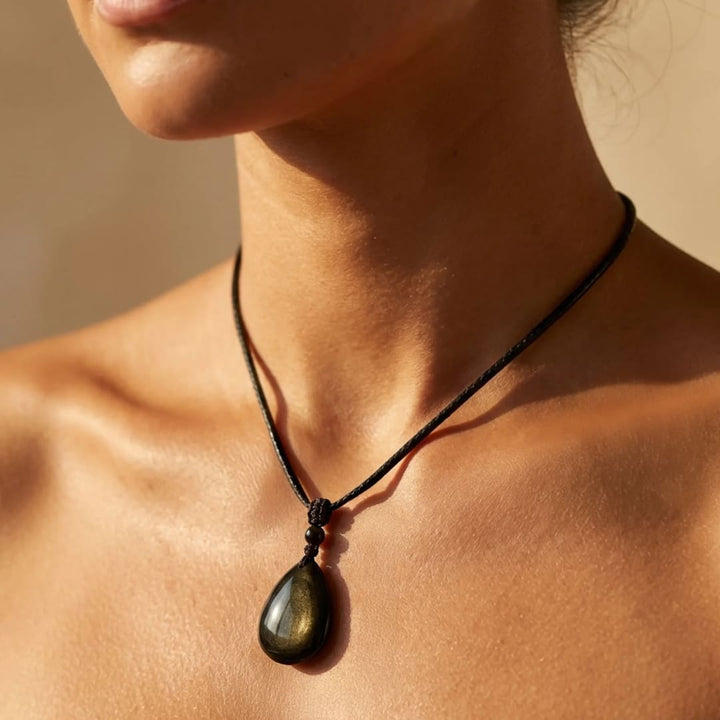 Drop Pendant "Inner Strength" in Golden Obsidian
