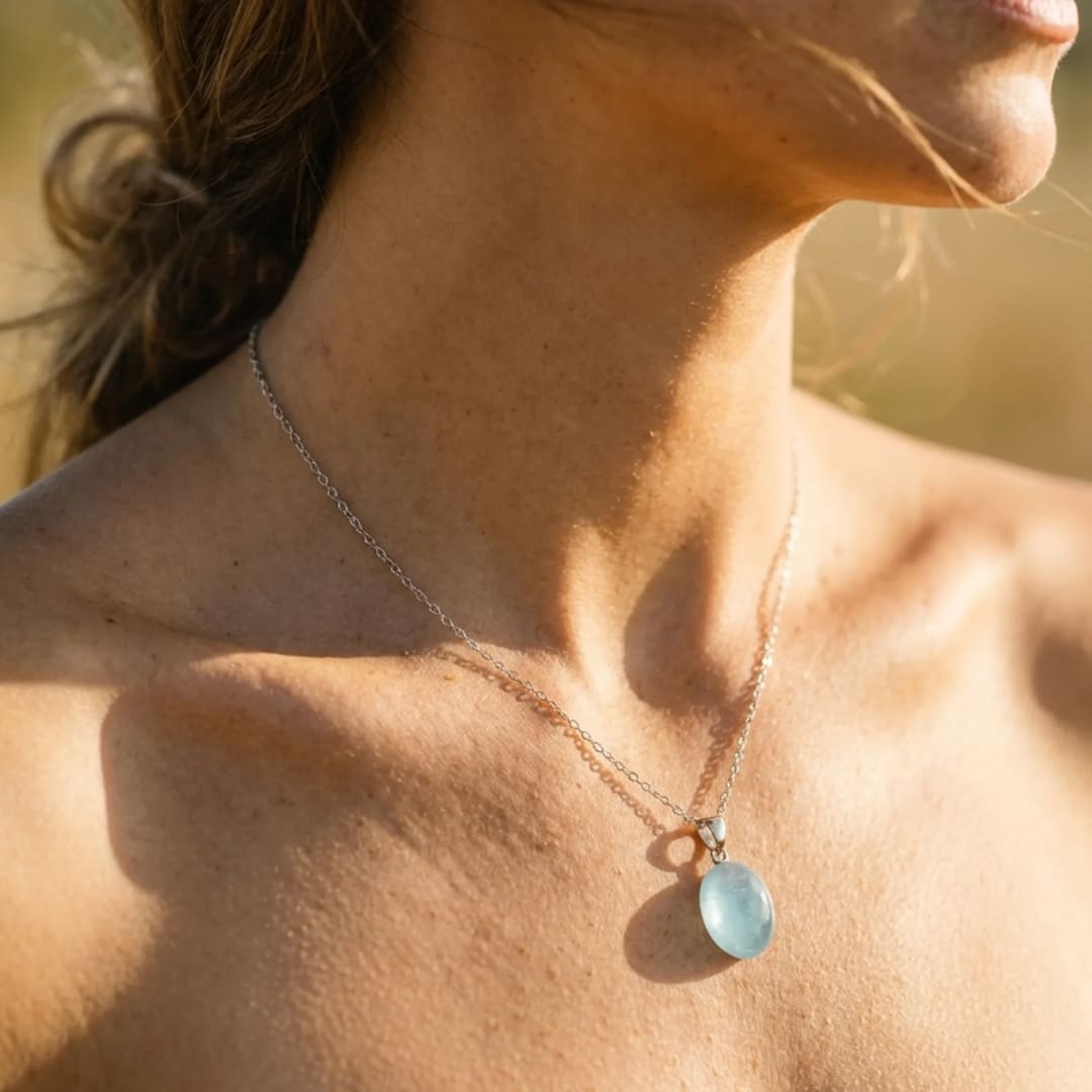"Deep Calm" Pendant in Aquamarine