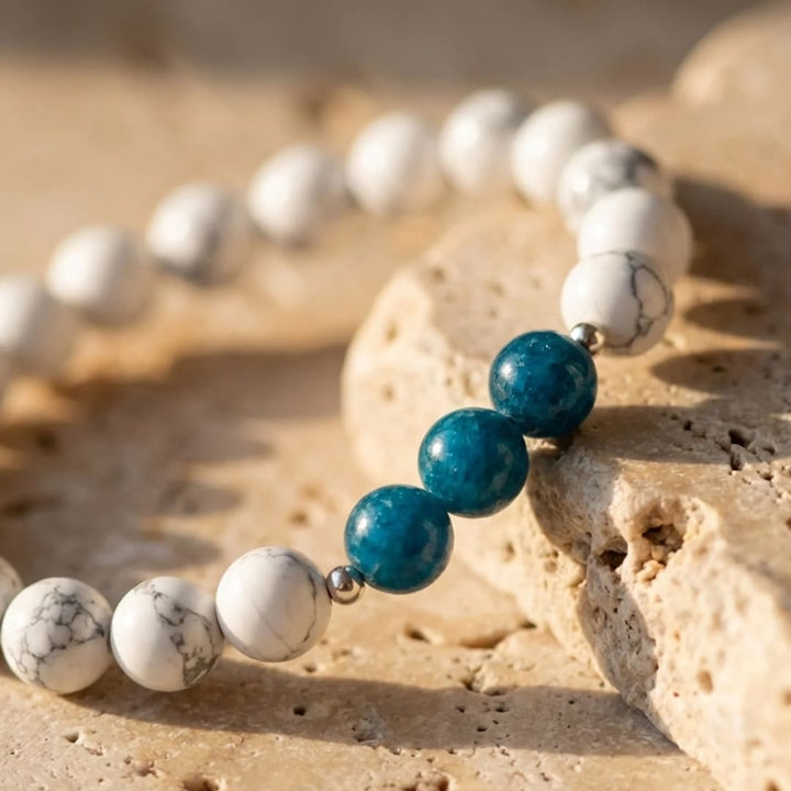 "Motivation" Bracelet in Apatite & Howlite