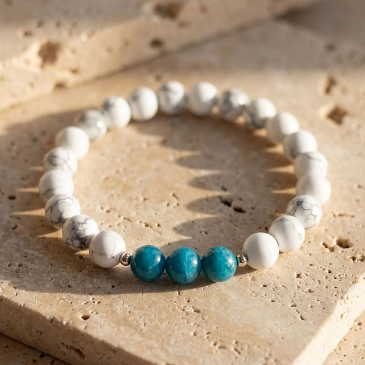 "Motivation" Bracelet in Apatite & Howlite