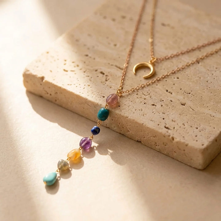 Double Necklace "Cascade of the 7 Chakras"