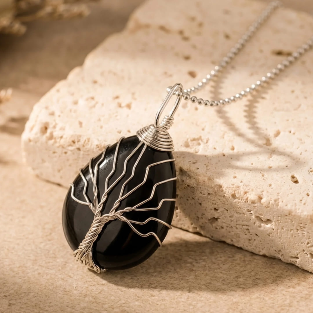 Tree of Life Pendant in Natural Stone