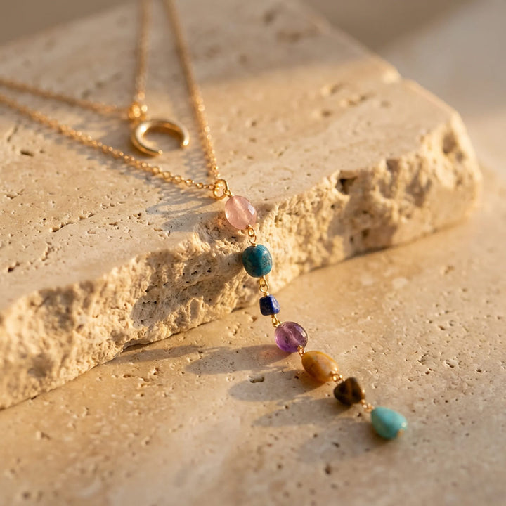Double Necklace "Cascade of the 7 Chakras"
