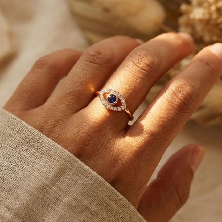 Adjustable "Evil Eye" Ring