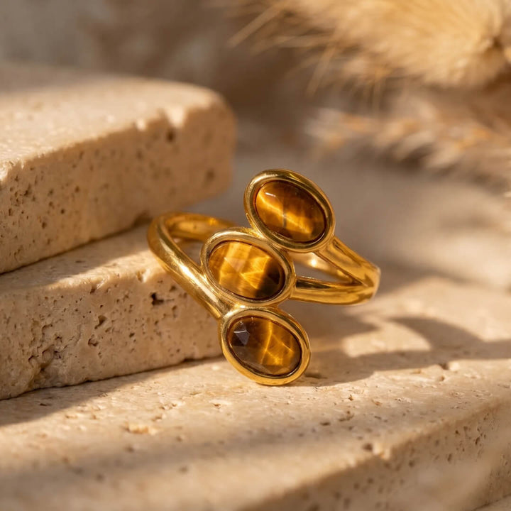 "Triple Light" Ring in Tiger's Eye