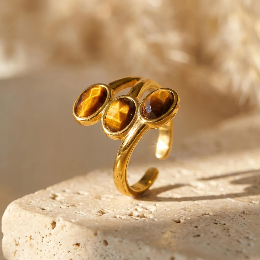 "Triple Light" Ring in Tiger's Eye