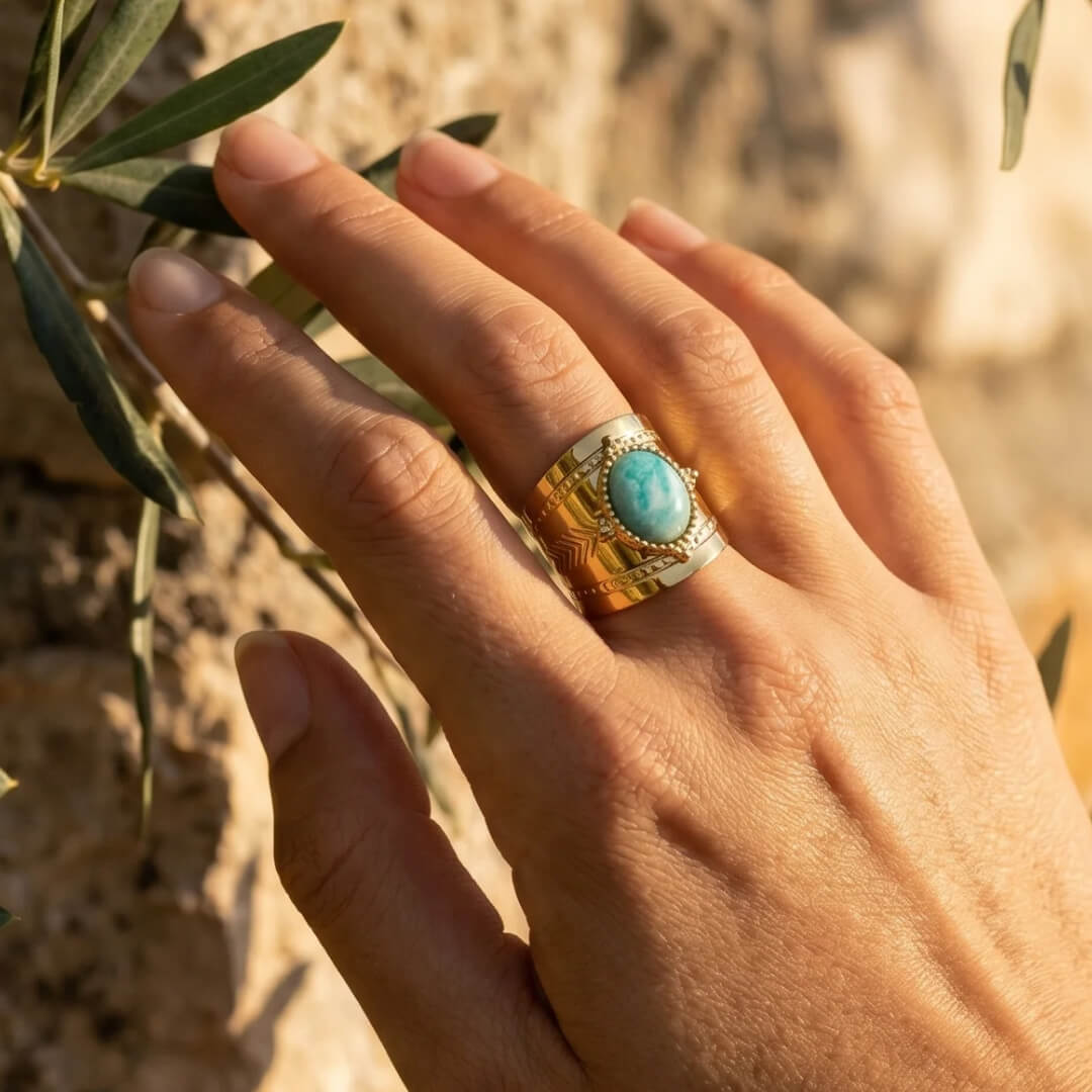"Light Heart" Ring in Amazonite