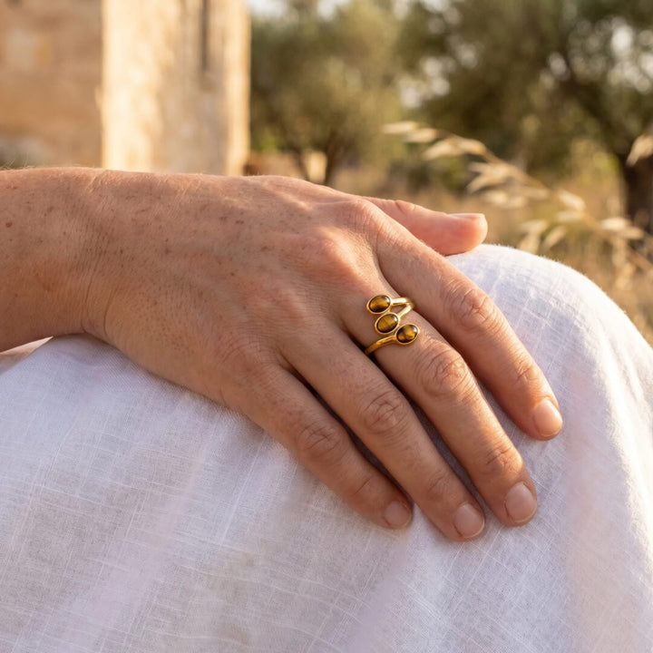 "Triple Light" Ring in Tiger's Eye