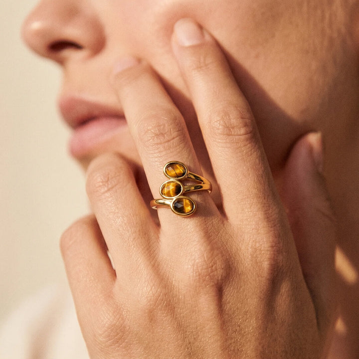 "Triple Light" Ring in Tiger's Eye