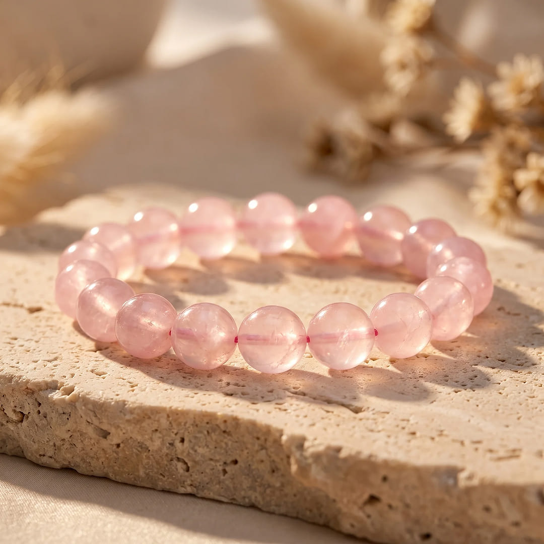 "Unconditional Love" Bracelet in Rose Quartz