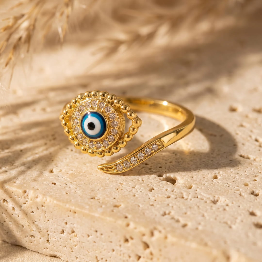 Adjustable Blue Eye Lucky Ring