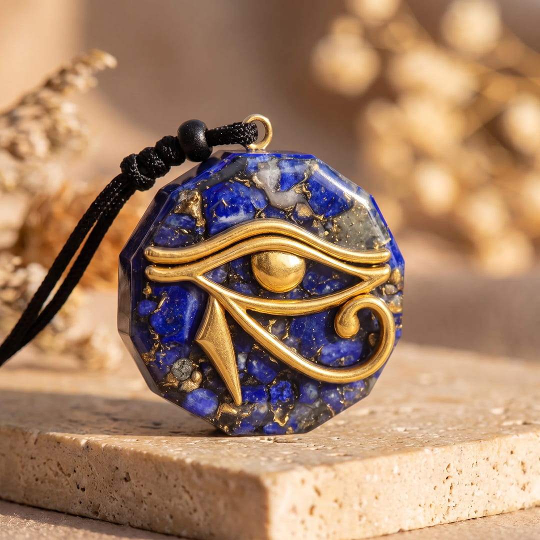 Orgonite Pendant Eye of Horus in Stone Chips
