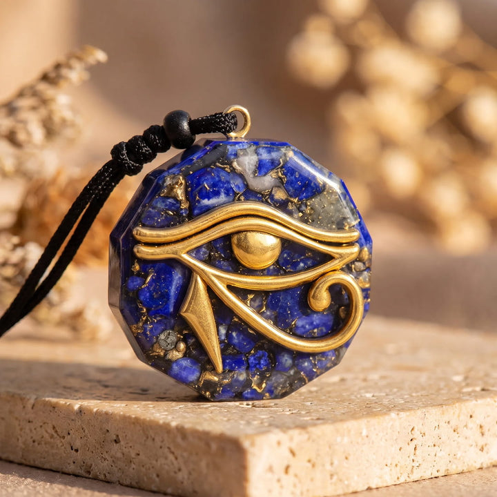 Orgonite Pendant Eye of Horus in Stone Chips