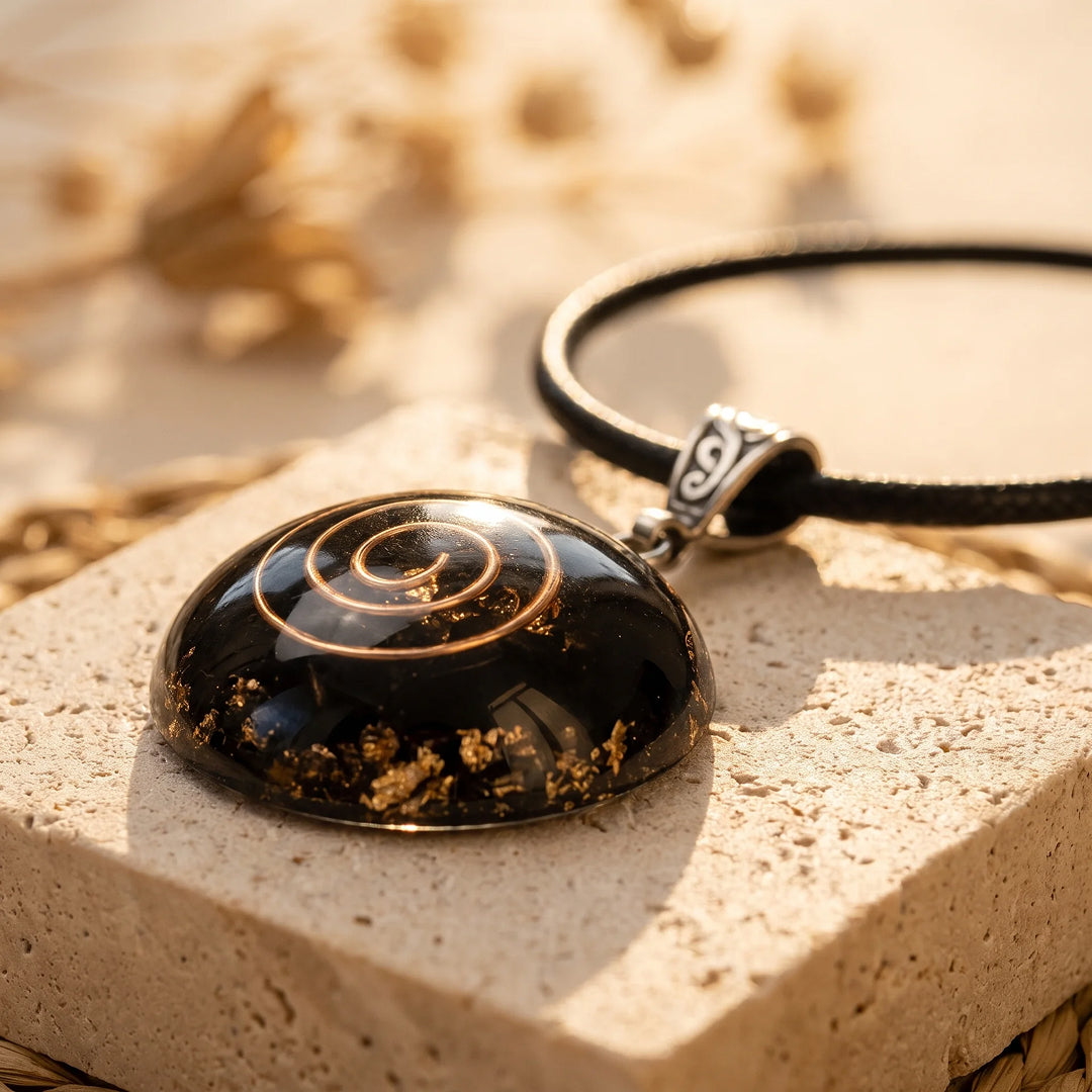 Orgonite Pendant "Symbolic Protection" in Black Obsidian