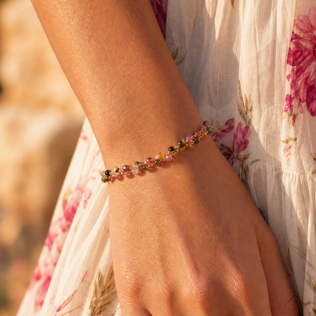 Elegant Multicolored Tourmaline Bracelet