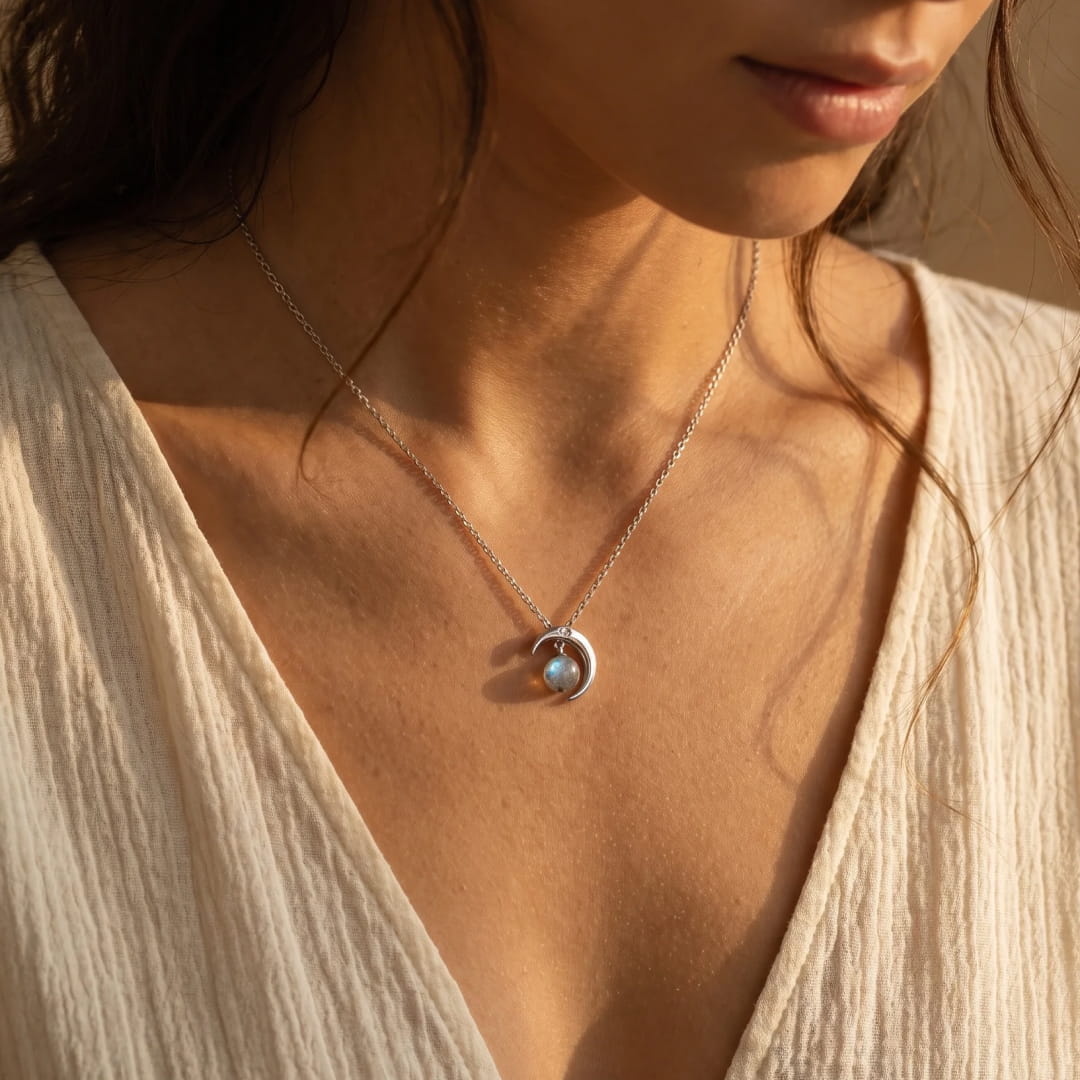 "Enchanted Moon" Pendant in Labradorite