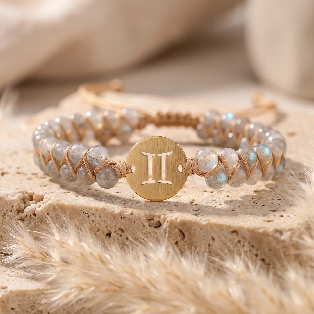 "12 Constellations" Braided Bracelet in Natural Stones