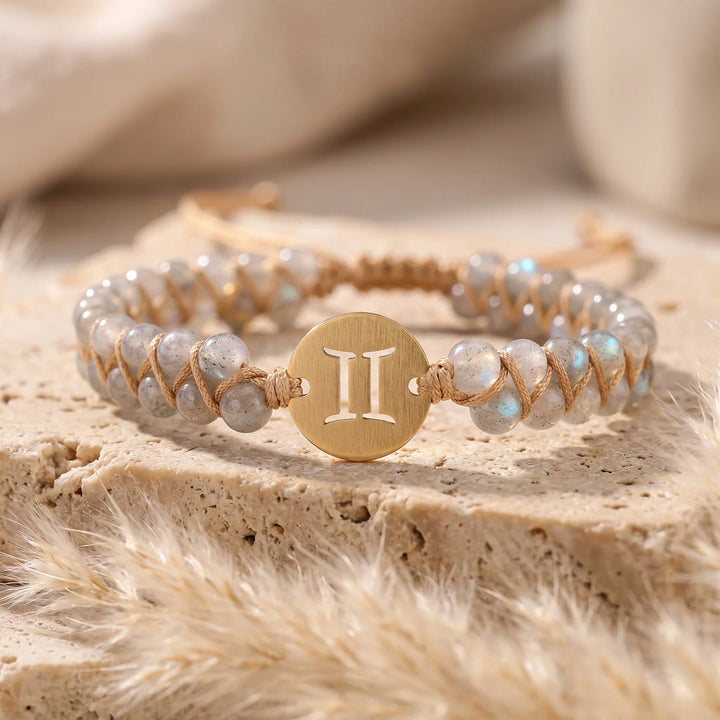 "12 Constellations" Braided Bracelet in Natural Stones