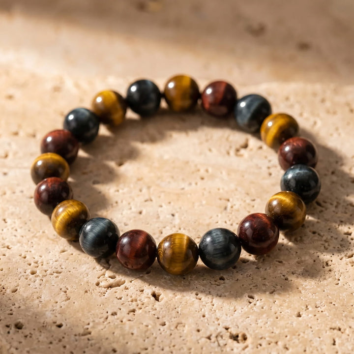 "Multiple Eye" Bracelet in Tiger Eye, Bull Eye & Hawk Eye