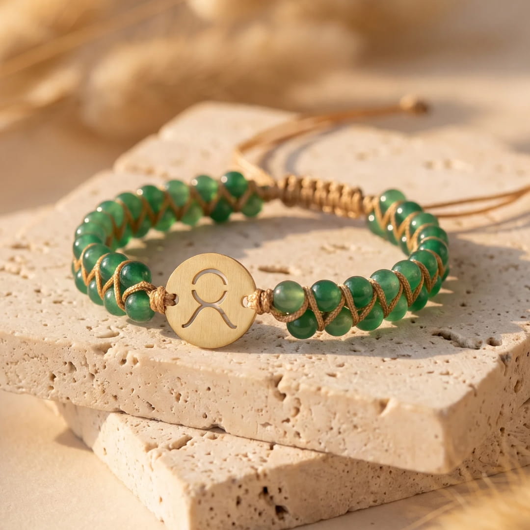 "12 Constellations" Braided Bracelet in Natural Stones