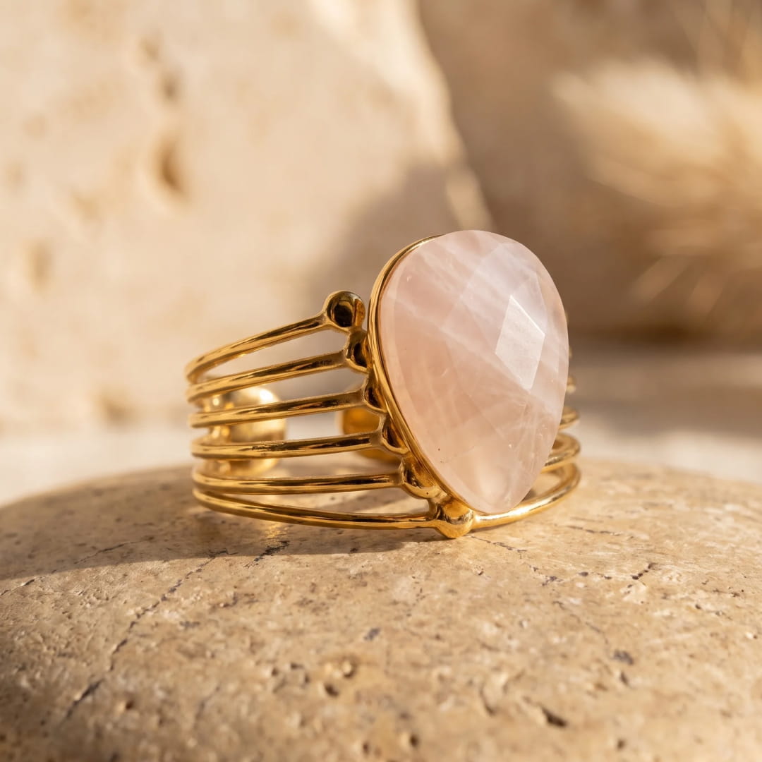 Aura of Love Ring in Rose Quartz