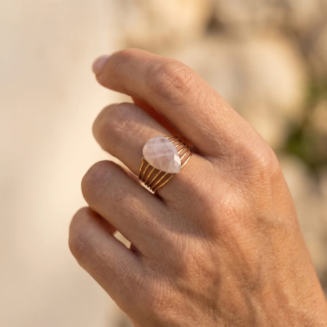 Aura of Love Ring in Rose Quartz
