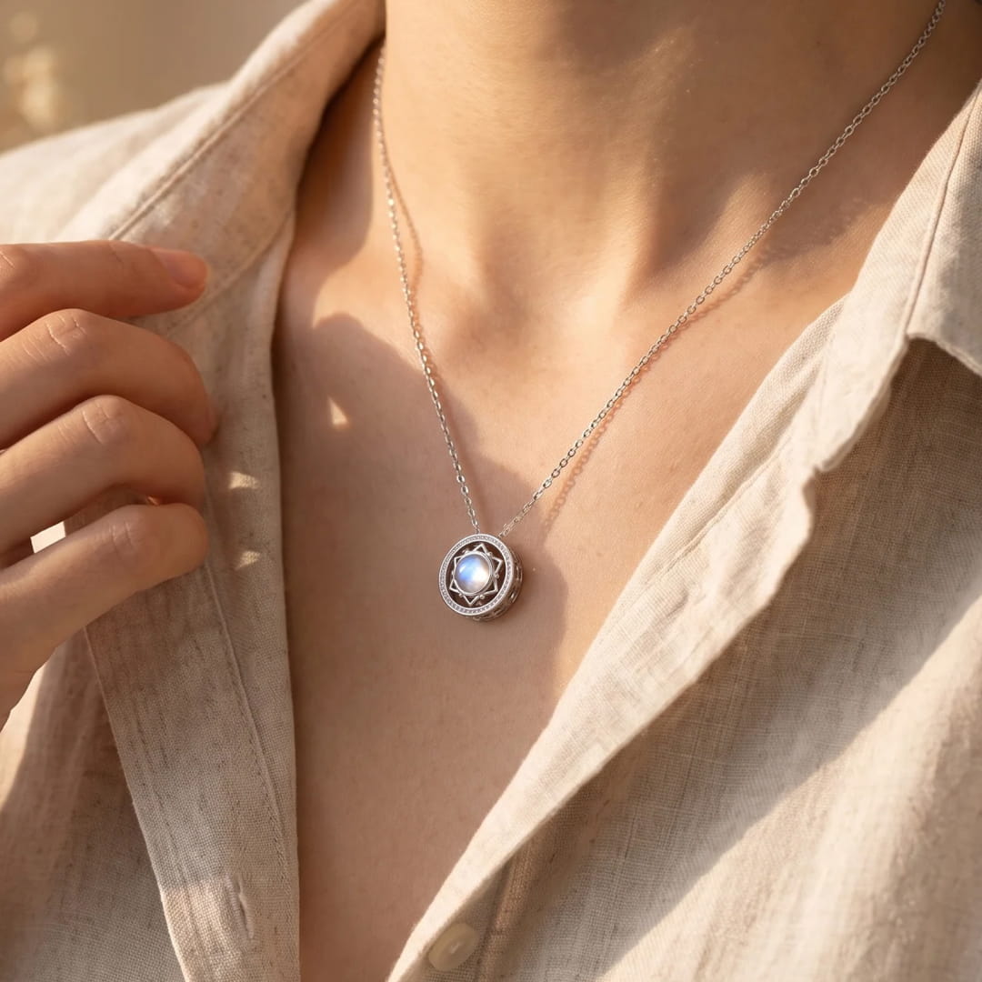Rotating Pendant "Sweetness of Emotions" in Moonstone