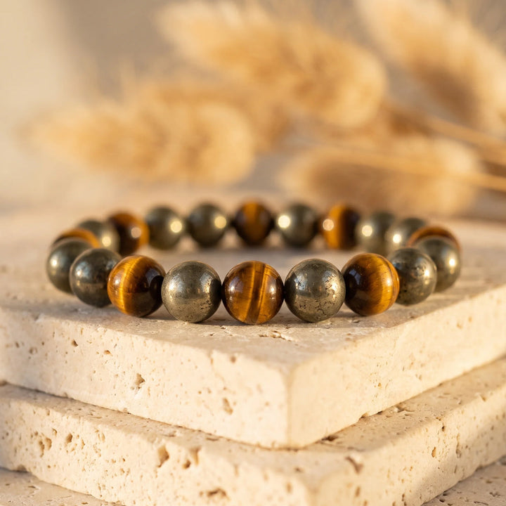"Inner Fire" Bracelet in Pyrite & Tiger Eye