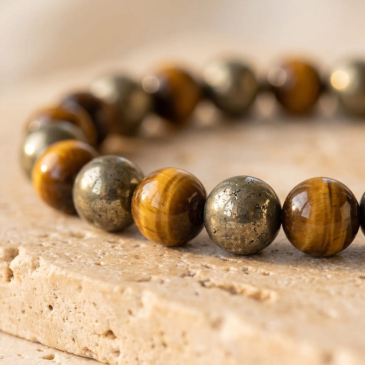 "Inner Fire" Bracelet in Pyrite & Tiger Eye