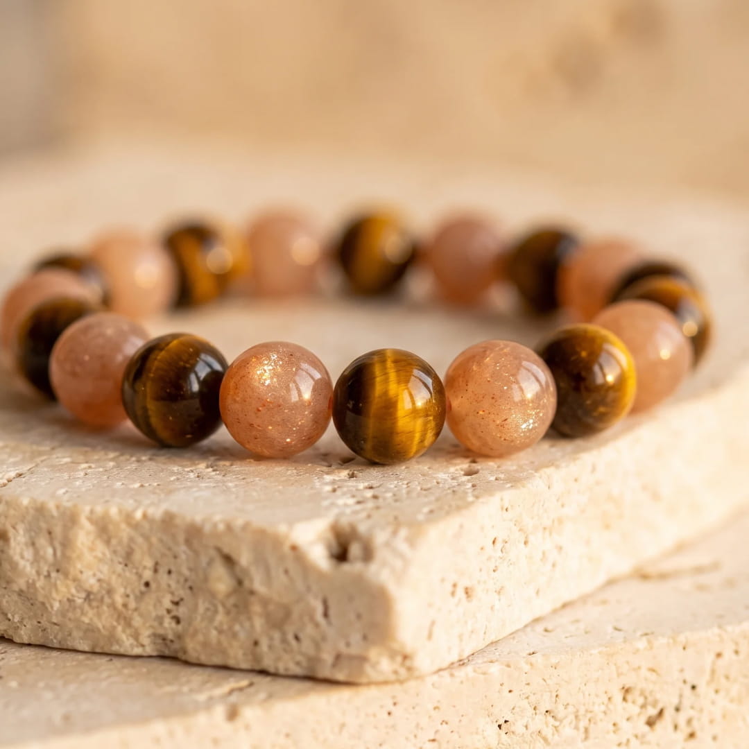 "Positive Momentum" Bracelet Tiger's Eye & Sunstone