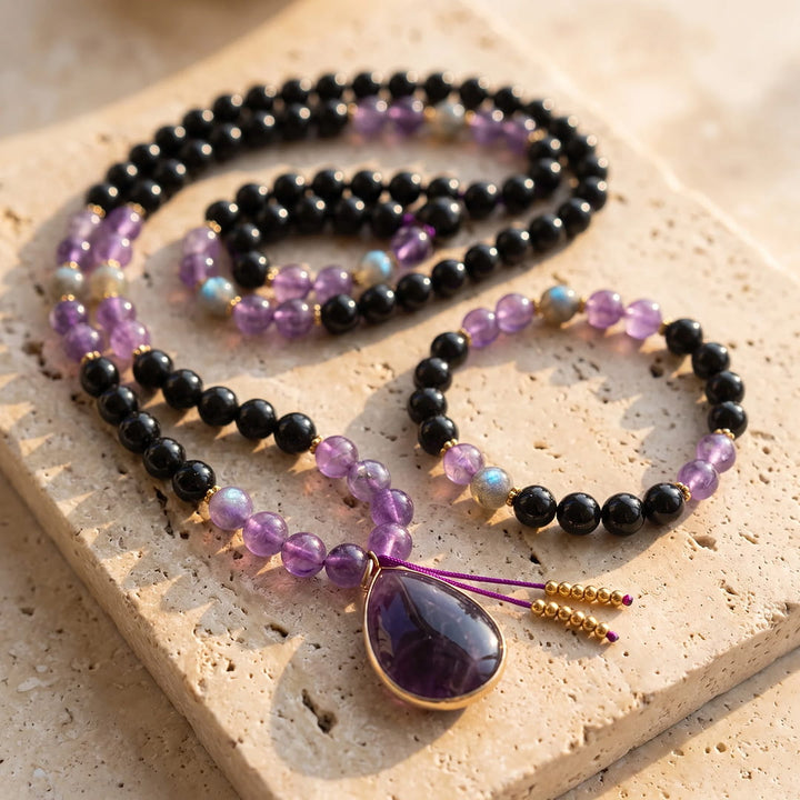 Mala Necklace "Inner Guardian" in Natural Stones
