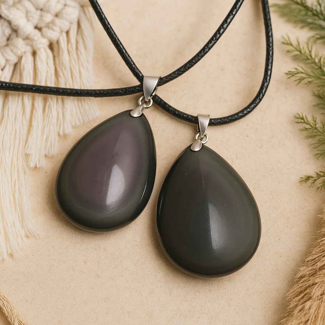 Celestial Eye Obsidian Drop Pendant