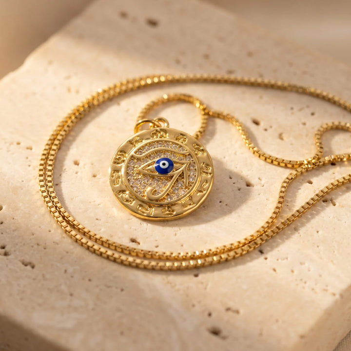 "Protection Symbol" Golden Eye of Horus Necklace