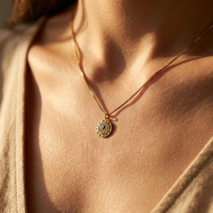 "Protection Symbol" Golden Eye of Horus Necklace