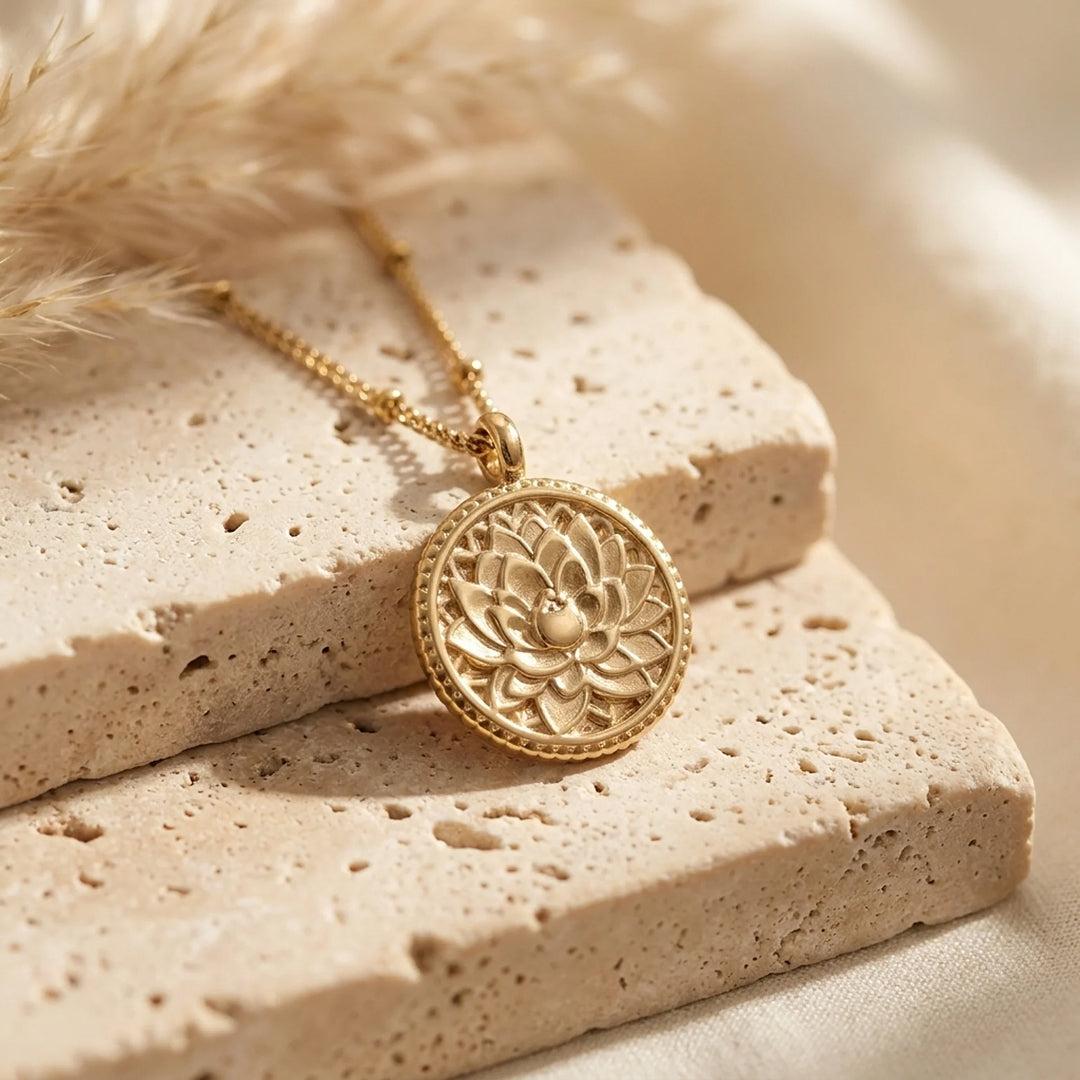 "Bloom" Lotus Flower Golden Necklace