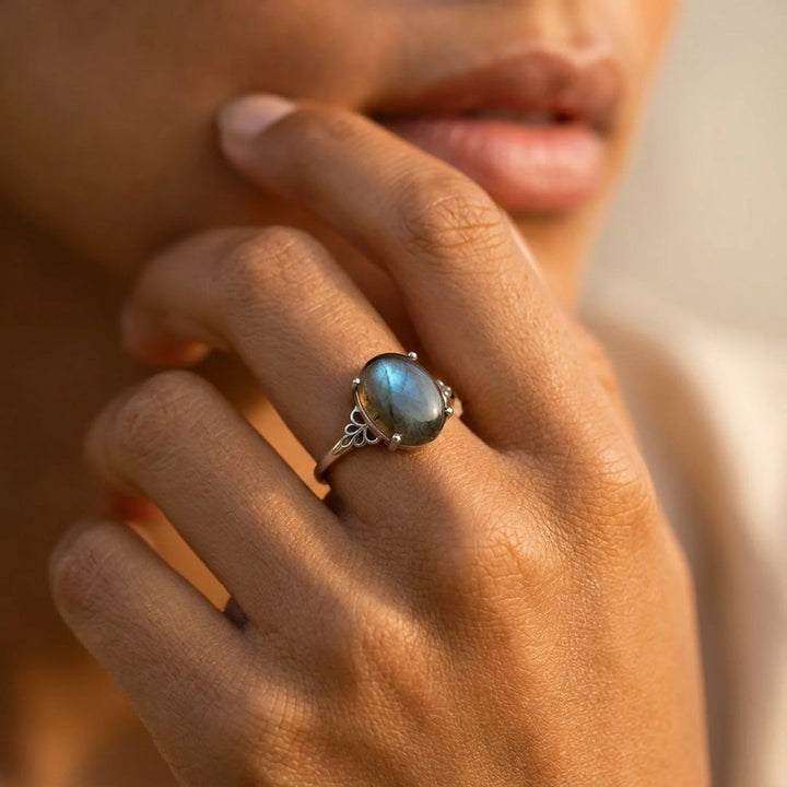 "Amara" Ring in Labradorite