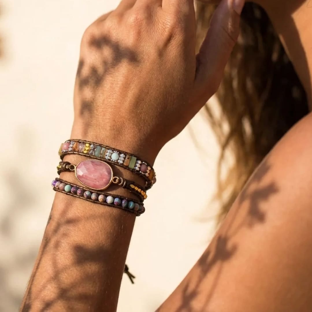 "Softness of the Heart" Rhodochrosite Wrap Bracelet