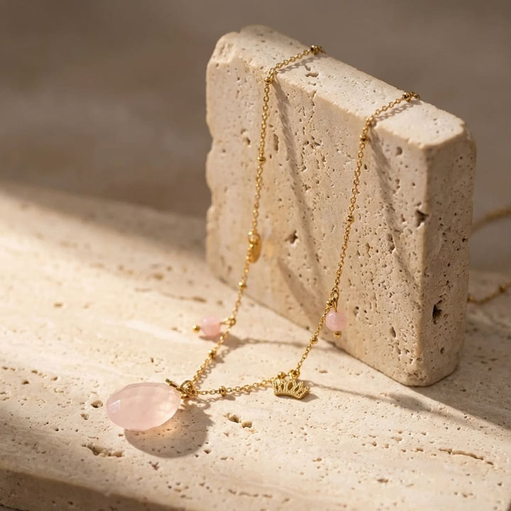 "Cocoon of Love" Necklace in Rose Quartz