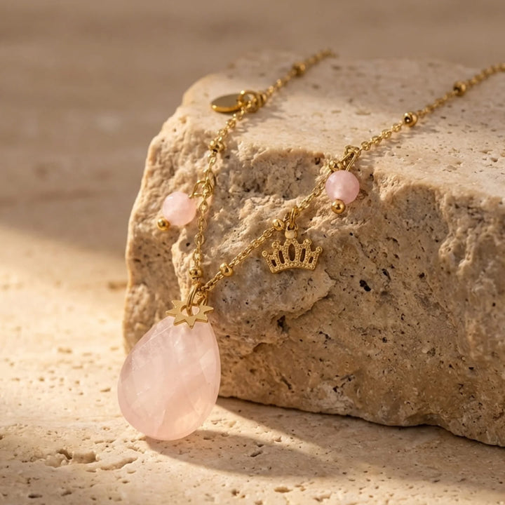 "Cocoon of Love" Necklace in Rose Quartz