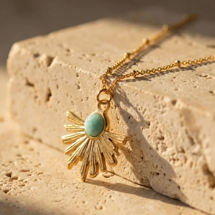 "Zen Rays" Pendant in Amazonite