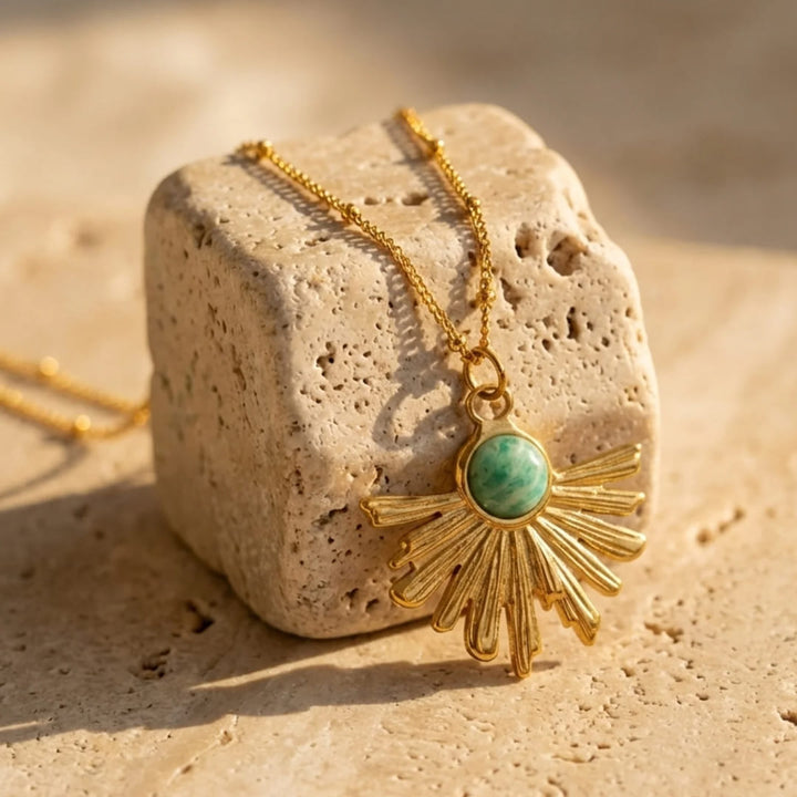 "Zen Rays" Pendant in Amazonite