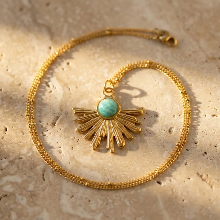 "Zen Rays" Pendant in Amazonite