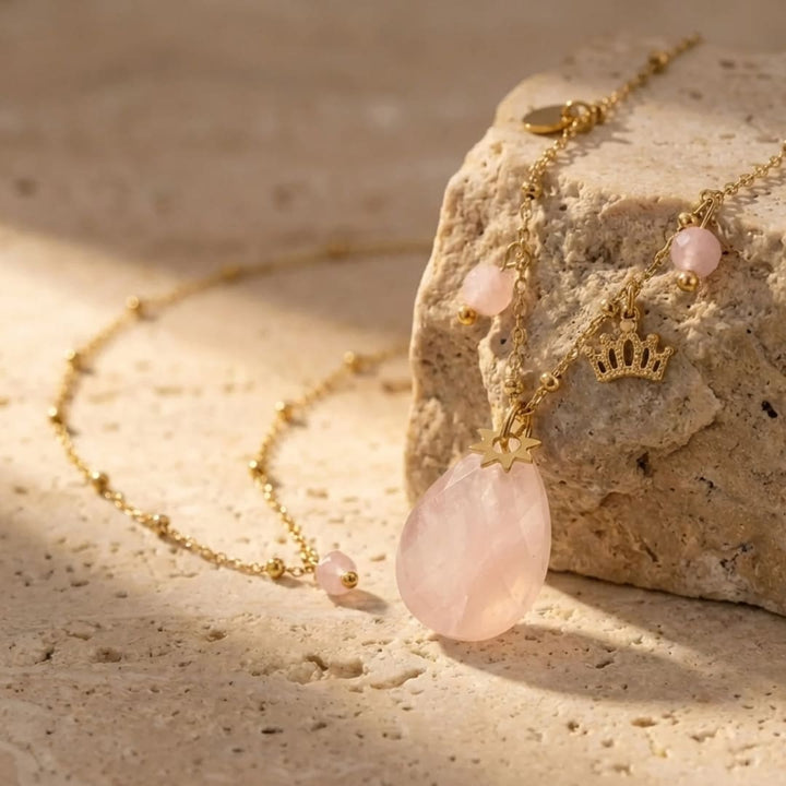 "Cocoon of Love" Necklace in Rose Quartz