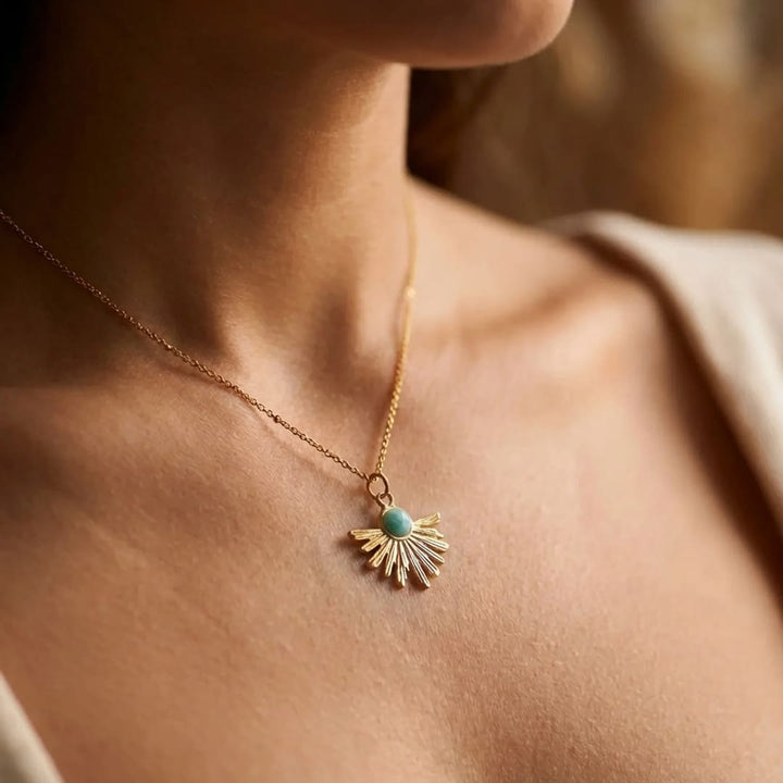"Zen Rays" Pendant in Amazonite