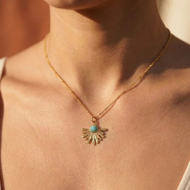 "Zen Rays" Pendant in Amazonite